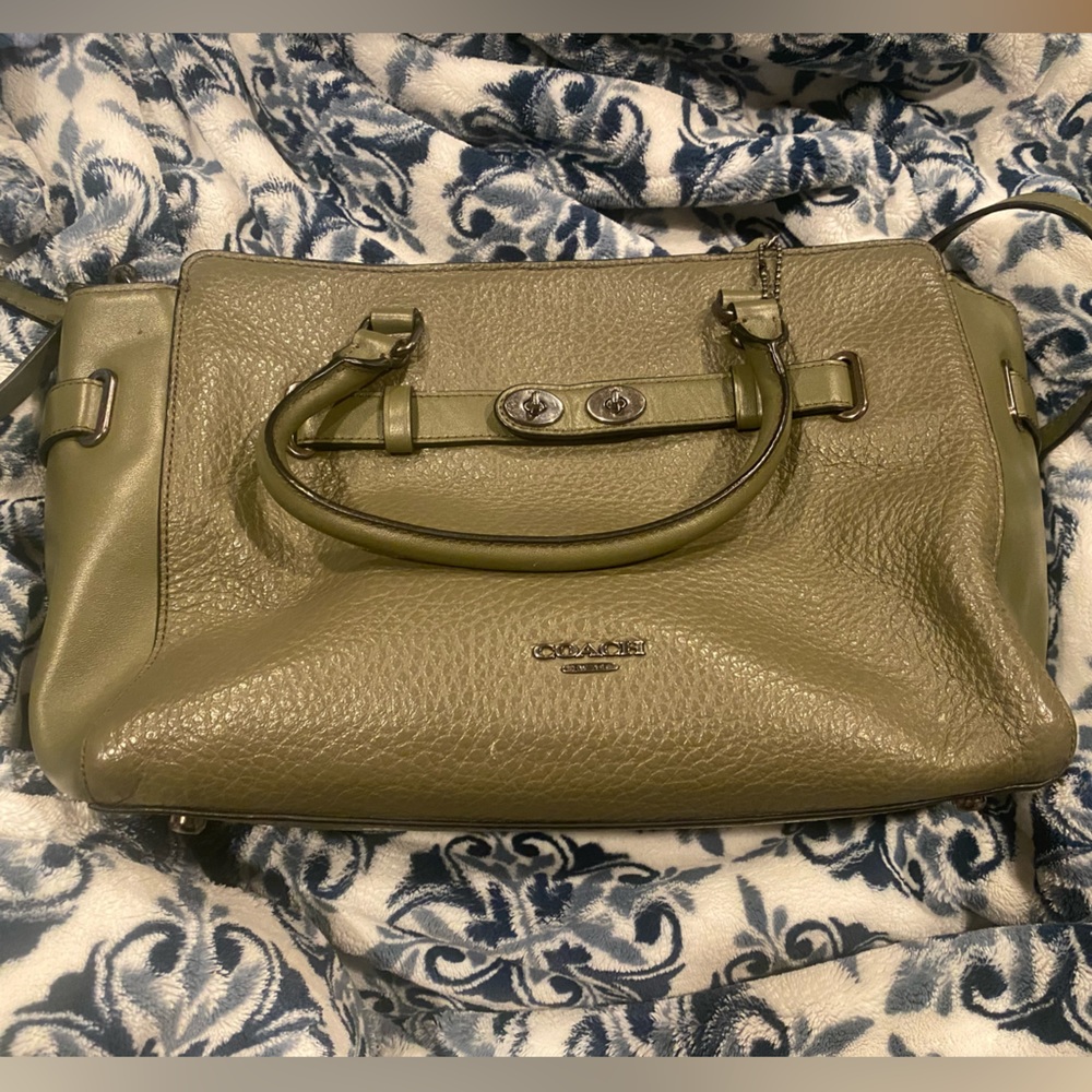 Olive colored Coach bag